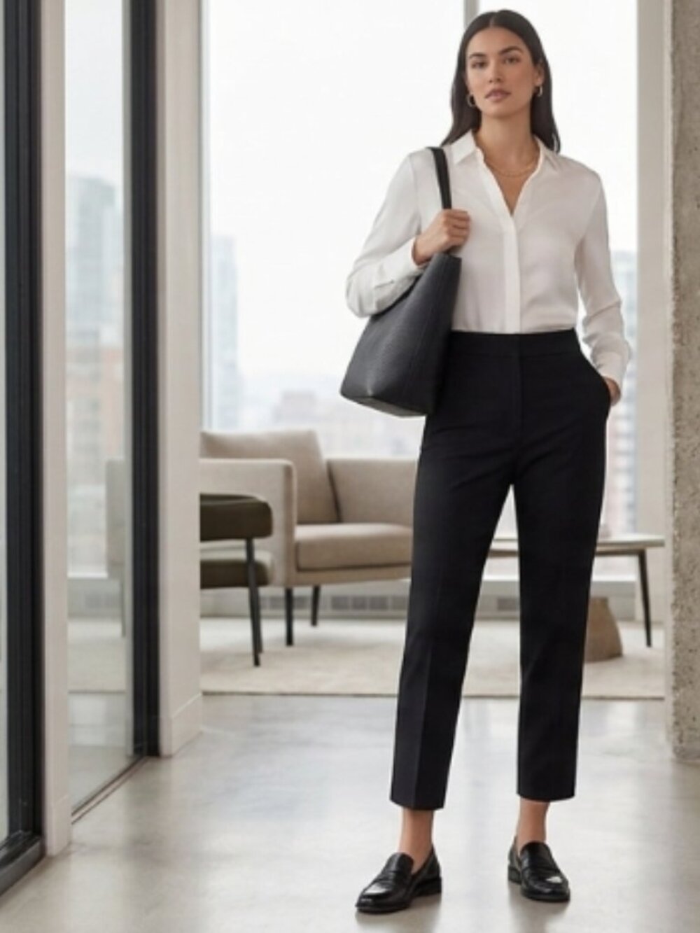 Aritzia Babaton Agency Cropped Pant City Wool Trousers Black Size 4
